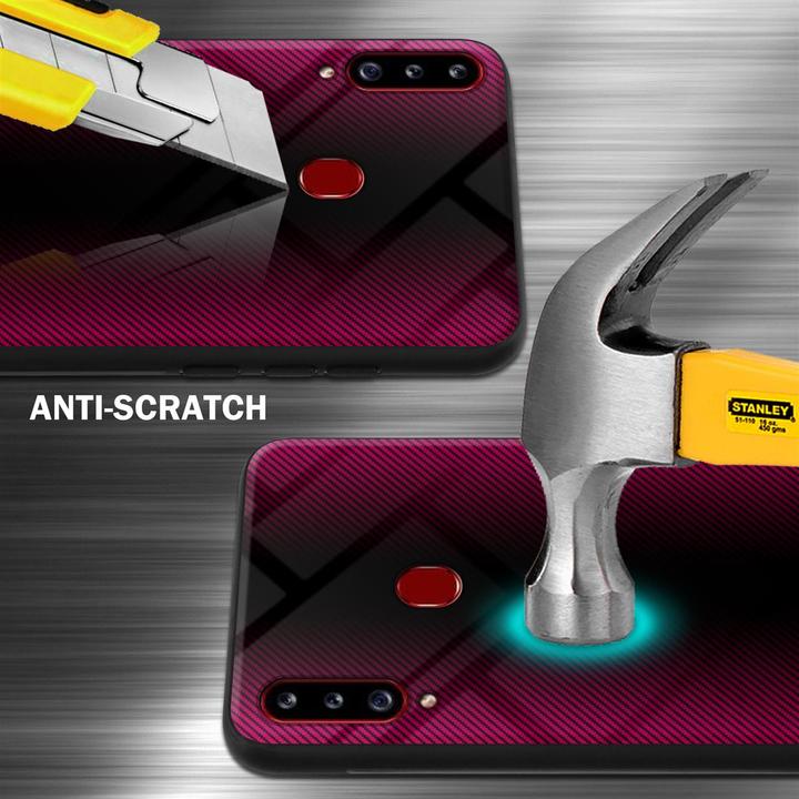 Actual product image Cadorabo TPU Striped Glass Cover (Samsung Galaxy A20s)