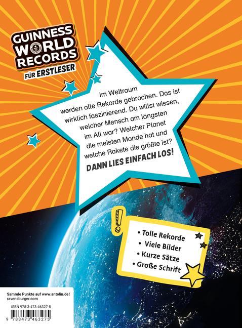 Produktbild Ravensburger Guinness World Records für Erstleser - Weltraum (Rekordebuch zum Lesenlernen) (Deutsch, 2024)