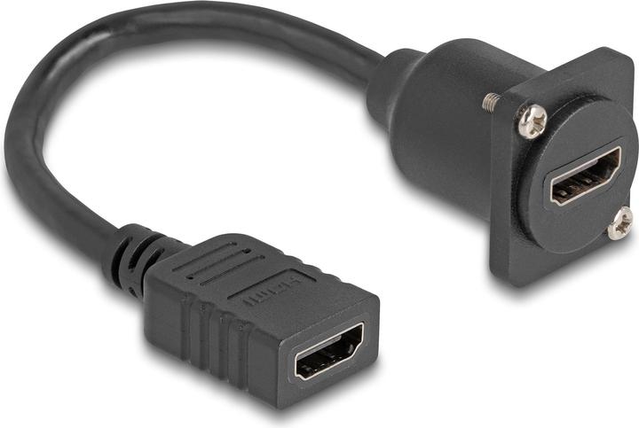 Produktbild Delock D-Typ HDMI Kabel Buchse zu Buchse schwarz 20 cm (0.20 m, HDMI)