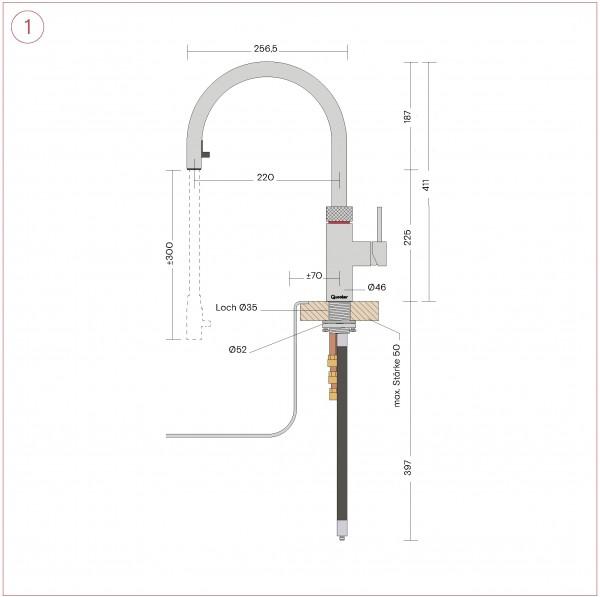 Produktbild Quooker Wasserhahn Flex Combi+