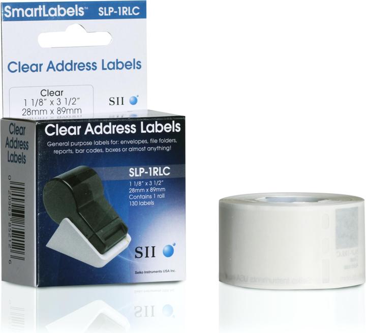 Produktbild Seiko SLP-2RLC Adressetiketten, transparent, 2 Rollen à 130 Etiketten