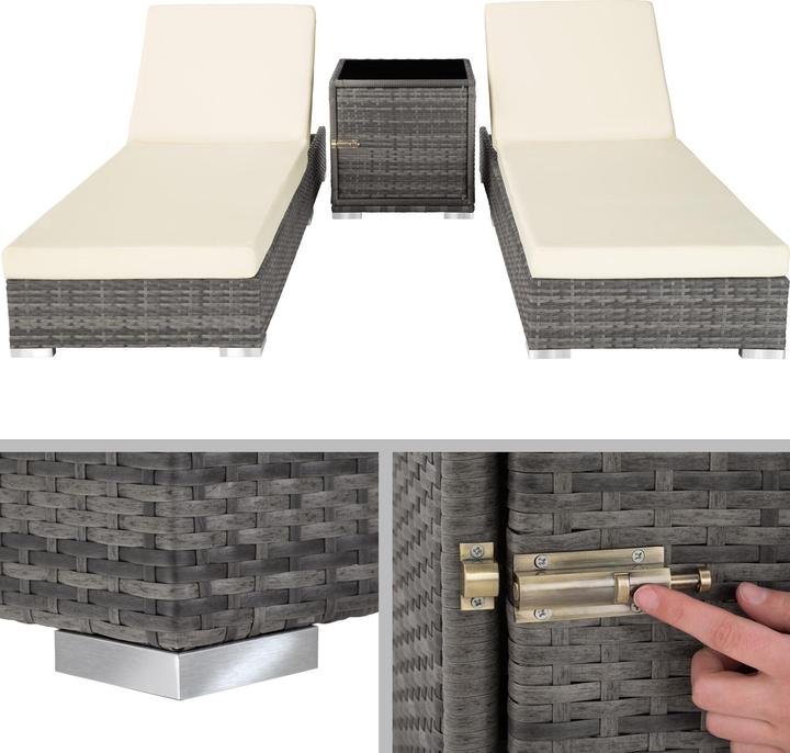 Produktbild tectake 2x Sonnenliegen (184 cm)