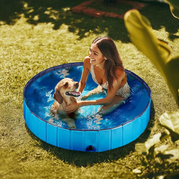 Image du produit Wiltec Fudajo piscine pour chien 160x30cm piscine pour chien pataugeoire pour chien baignoire pour chien (Piscine pour chiens)