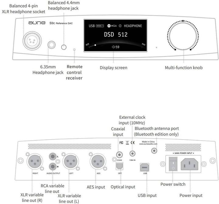 Valori nutrizionali e ingredienti Aune S9c Pro (Display, USB-DAC)