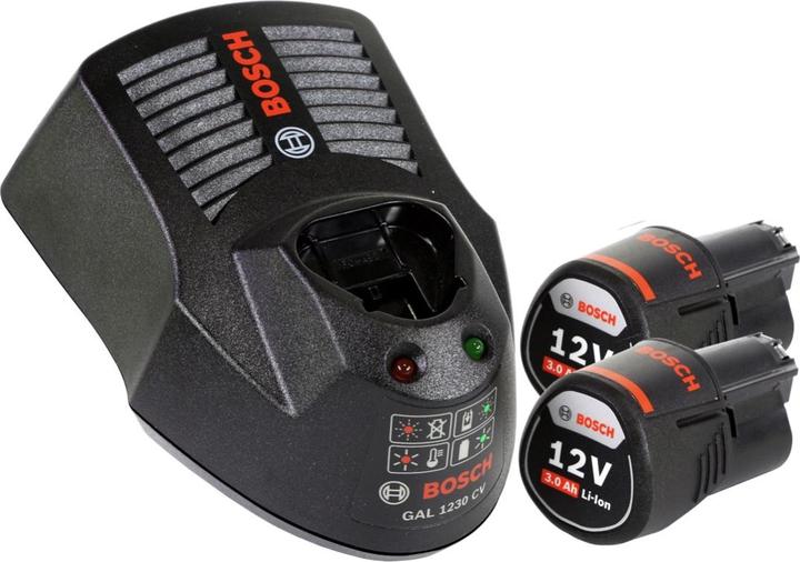 Produktbild Bosch Professional Bosch GWB 12V-10 Akku Winkelbohrmaschine 12V 11Nm + 2x Akku 3,0Ah + Ladegerät + L-Boxx (Akkubetrieb)