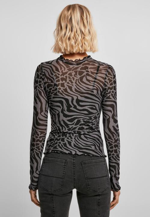 Produktbild Urban Classics Ladies AOP Mesh Turtleneck Longsleeve (XL)