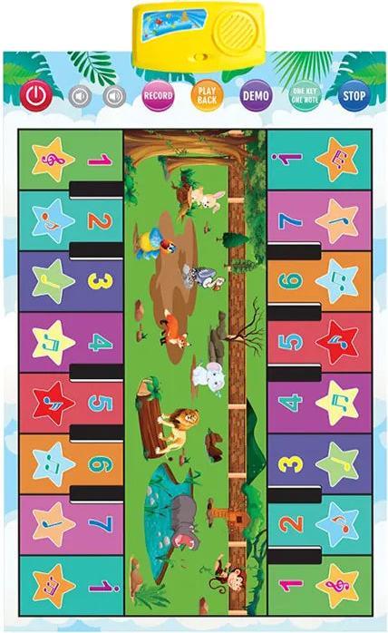 Image du produit Activity Board Tapis de piano musical pour enfants Tapis de jeu à deux rangées de claviers, 90x60cm
