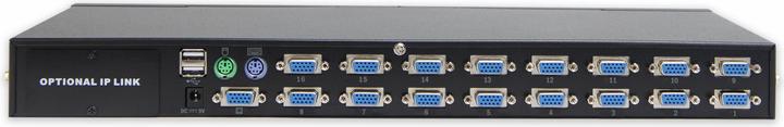 Immagine prodotto Digitus Switch KVM combinato a 16 vie 1 utente 16 PC Slot per modulo IP