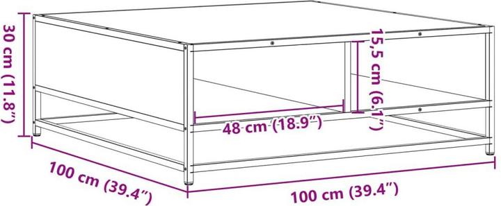 Produktbild VidaXL Couchtisch Beistelltisch Kaffeetisch Sofatisch Teetisch Sonoma-Eiche (100 x 100 x 30 cm)