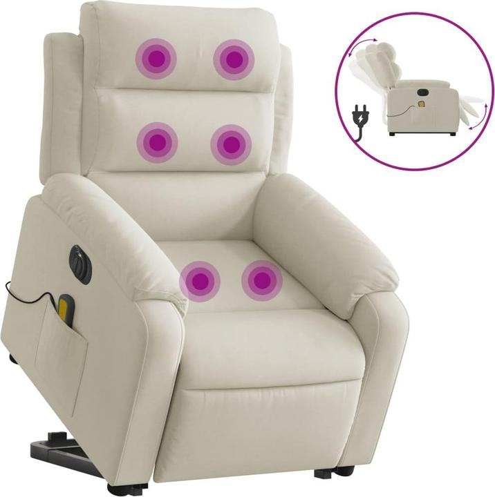 Actual product image VidaXL Massage chair with stand-up aid electric velvet