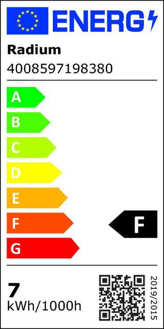 Etichetta energetica Radium Lampada a LED (E27, 6.50 W, 650 lm, 1 x, F)