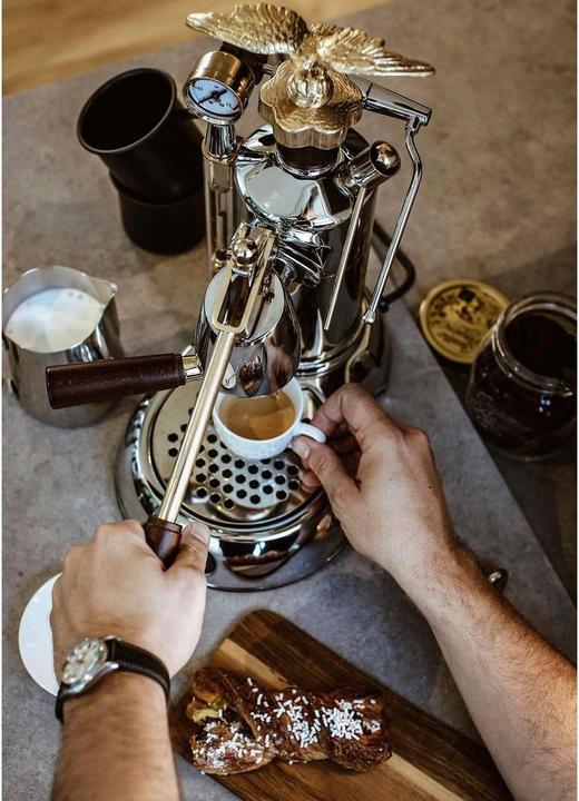 Actual product image La Pavoni LPLEXP01EU, Espresso machine Expo 2015, Chrome/or (EU plug)