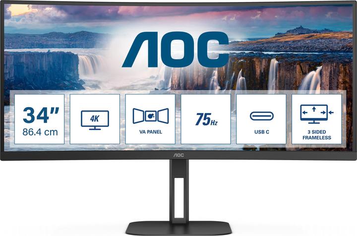 Produktbild AOC CU34V5C/BK (3440 x 1440 Pixel, 34")