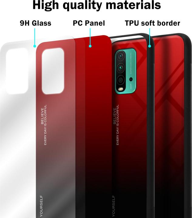 Produktbild Cadorabo TPU 2 Farben Glas Hülle (Xiaomi Poco M3, Xiaomi Redmi 9T)