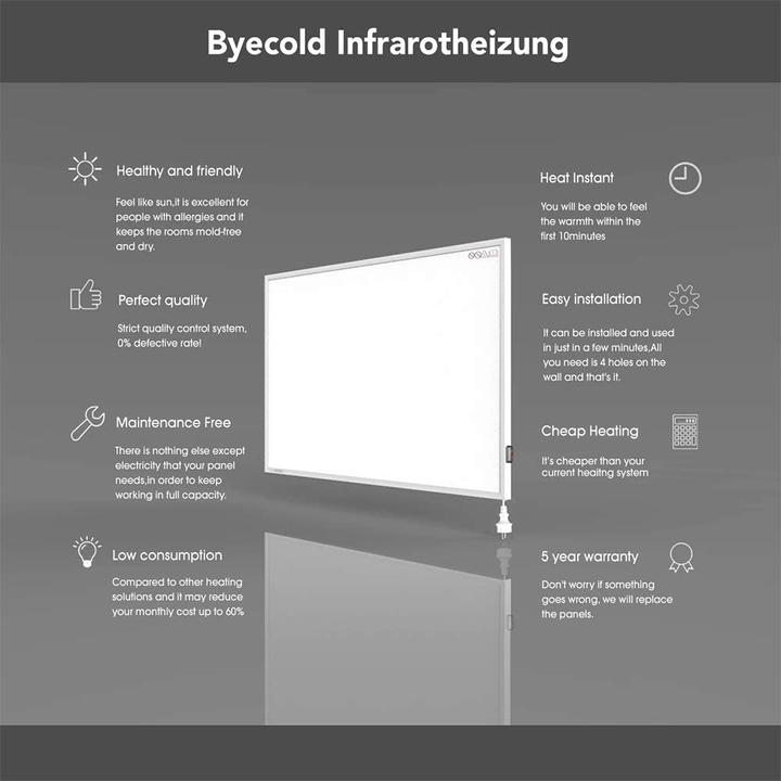 Produktbild Byecold Infrarotheizung 300W+Standfüsse (300 W)
