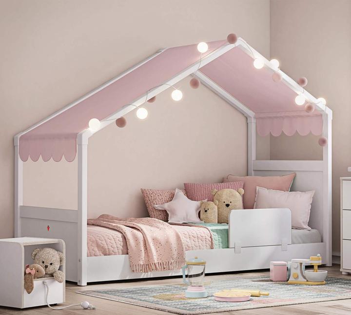 Actual product image Cilek House bed Montes White with side roof (90 x 200 cm)