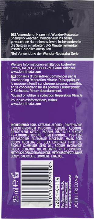 Actual product image John Frieda Frizz Ease Miracle Treatment Deep-acting Hair Treatment (Sachet) 25 ml (25 ml)