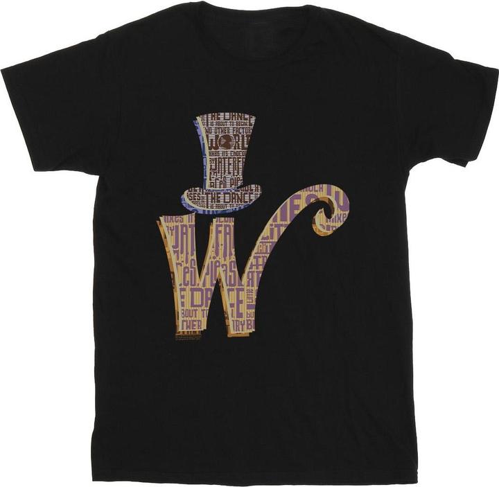 Actual product image Willy Wonka & the Chocolate Factory Mens W Logo Hat T-Shirt (3XL)