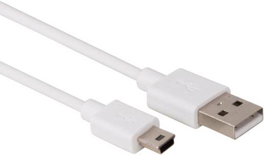 Produktbild Velleman Mini-USB auf USB A 2.0 Kabel 1m weiss PCMP61WN (1 m, USB 2.0)