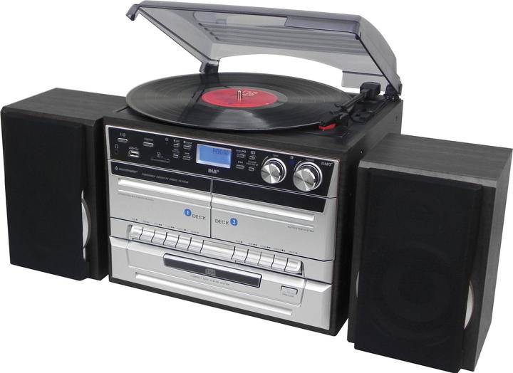 Soundmaster MCD5550D (Tape-Deck, Plattenspieler, Bluetooth, CD Player, 2x 2.5 W)