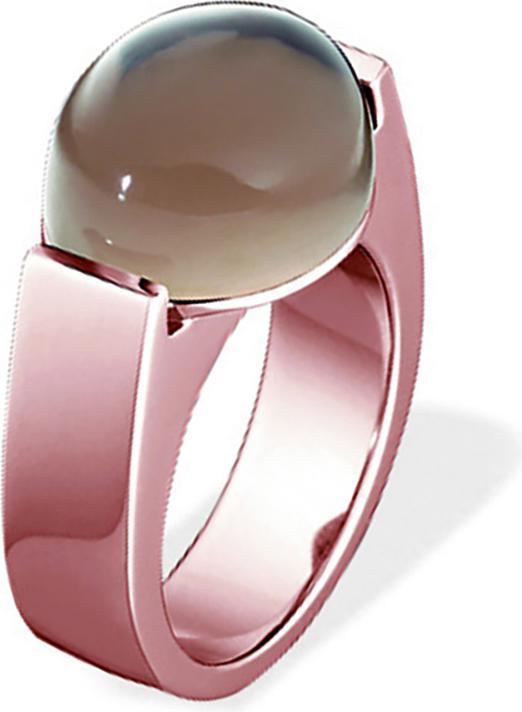 Actual product image Xen Ring with 15x12 mm smoky quartz rose gold plated (59)