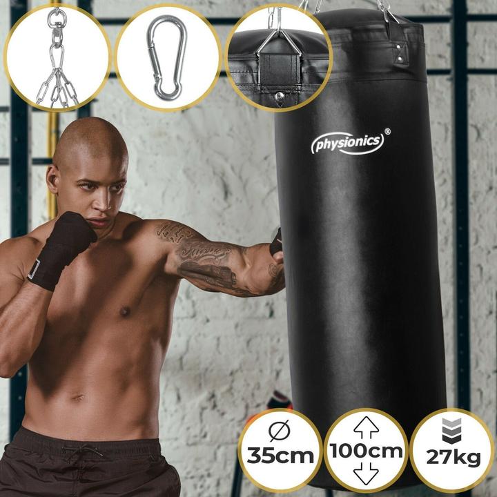 Immagine prodotto Physionics Sacco da boxe riempito da 100 cm (110 cm, 28.60 kg)