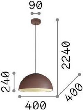 Produktbild Ideal lux FOLK Pendelleuchte E27 ⌀400mm dimmbar Rostfarben 174211 (E27)