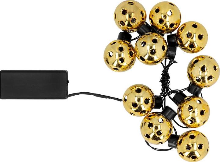 Productafbeelding Boland LED feeënverlichting feestbal goud 140cm 10 ballen
