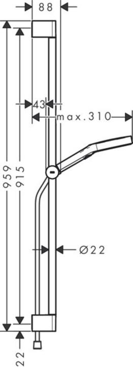 Produktbild hansgrohe Brauseset Rainfinity 130 3 jet Unica S Puro 90cm Push Sch. bru bl brushed black chrome