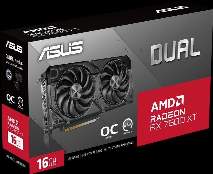 Image du produit ASUS Carte graphique Dual Radeon RX 7600 XT OC - 16 Go GDDR6, 1x HDMI, 3x DP (16 Go)