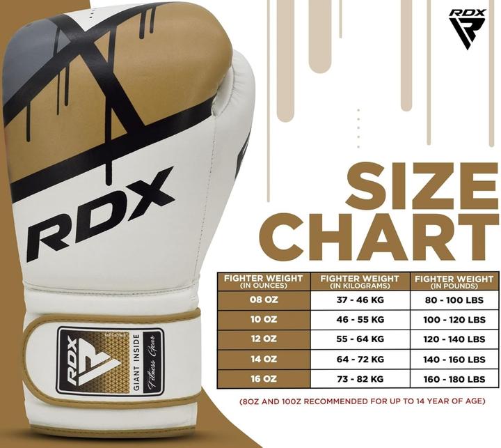 Produktbild Rdx Boxing glove BGR-F7 golden (10 OZ, One Size)
