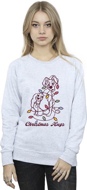 Actual product image Disney Womens/Ladies Lady And The Tramp Christmas Hugs Sweatshirt (XXL)