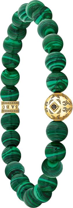 Produktbild Thomas Sabo Beads-Armband aus grünen Steinen vergoldet (17 cm, 750 Gelbgold Vergoldung, 925 Sterlingsilber)