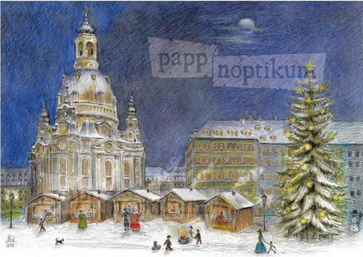 Produktbild Pappnoptikum 1007 - Dresden - Weihnachtsmarkt Frauenkirche (Adventskalender)
