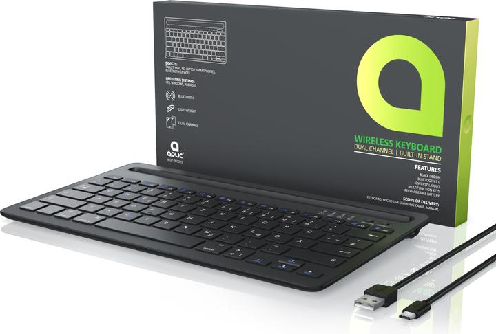 Produktbild Aplic Tablet Tastatur Bluetooth, Tablet Halterung, mit Akku, für iOS, Android, Windows (DE)