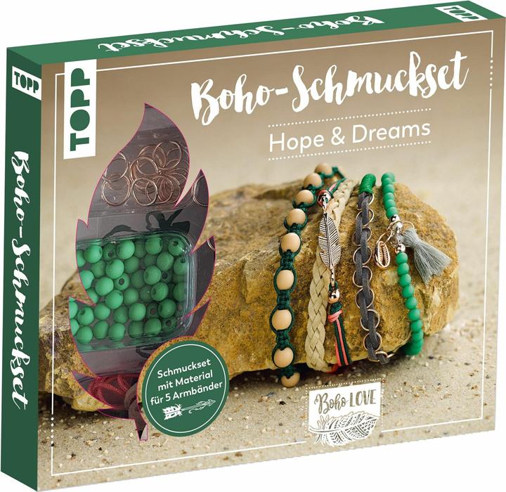 Actual product image Topp Boho jewellery set Hope & Dreams (green)