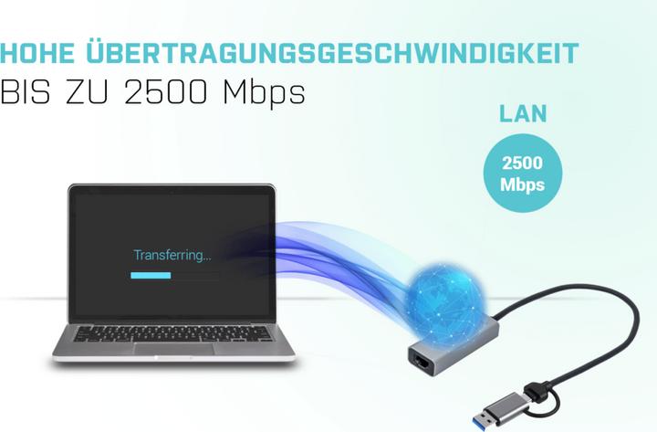 Productafbeelding i-tec USB-C Ethernet adapter (USB-C 3.1 Gen 1, RJ45 2.5 Gigabit Ethernet (1x))