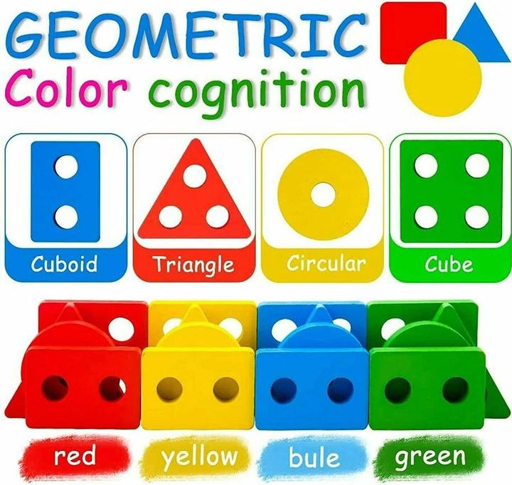 Produktbild Activity Board Hölzerne Sortieren und Stapeln Spielzeug pädagogisches Lernen Vorschule Farbe Erkennung Form Sorter