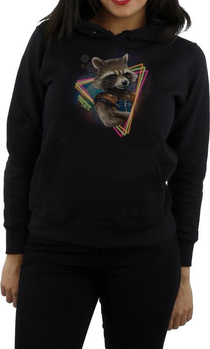 Actual product image Guardians of the Galaxy Womens/Ladies Rocket Raccoon Neon Cotton Hoodie (XL)