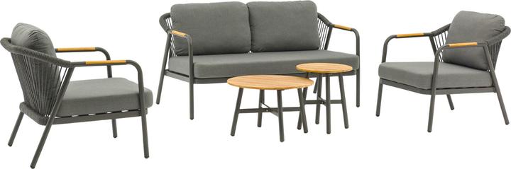 Immagine prodotto Ventaris Set salotto da giardino Verona in alluminio 5 pezzi incl. tavolini antracite