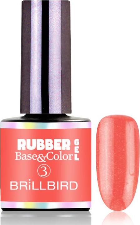 Image du produit BrillBird Gel Rubber Base&Coral #3 White Shine 8ml (Vernis semi-permanent)