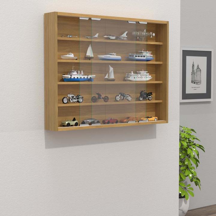 Produktbild VCM Holz Glas Hängevitrine Wandvitrine Sammel Deko Sammler Vitrine Agisa L (77 x 10 x 60 cm)