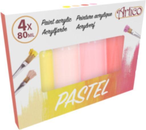 Produktbild Artico - Set Pastell-Acrylfarben in Tuben 80 ml 4 Farben (Set 1) (Mehrfarbig, 80 ml)