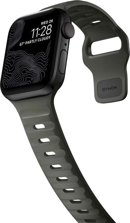 Produktbild Nomad Sport Strap V2 (42 mm, 44 mm, 45 mm, Gummi, Apple Watch Series 1, Apple Watch Series 2, Apple Watch Series 3, Apple Watch Series 4, Apple Watch Series 5, Apple Watch Series 6, Apple Watch Series 7, Apple Watch Series 8, Apple Watch Series 9, Apple Watch SE)