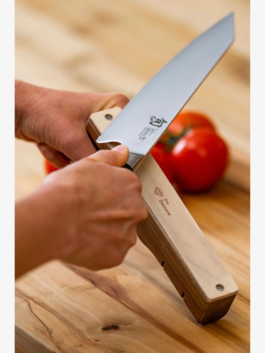 Image du produit Sknife Affûteur en bois de noyer avec courroie en cuir