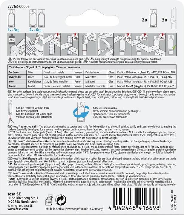 Image du produit tesa 77763 SYSTÈME DE MONTAGE. 2X3KG