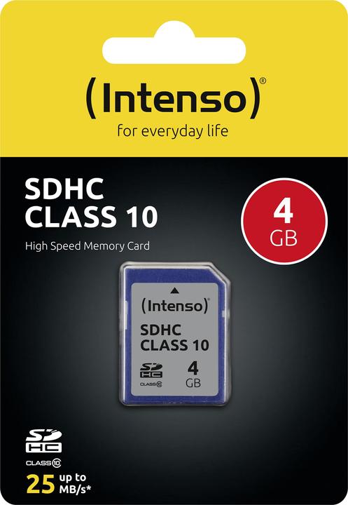 Actual product image Intenso SDHC Card 4GB Class 10 (4 GB, SDHC, U1)