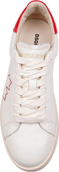 Produktbild Dsquared2 boxer sneakers in leather white and red color (42)
