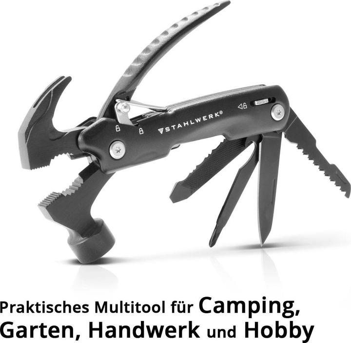 Immagine prodotto Stahlwerk Multitool 12 strumenti Coltello tascabile Strumento multifunzione Torcia elettrica (12 Funzioni)