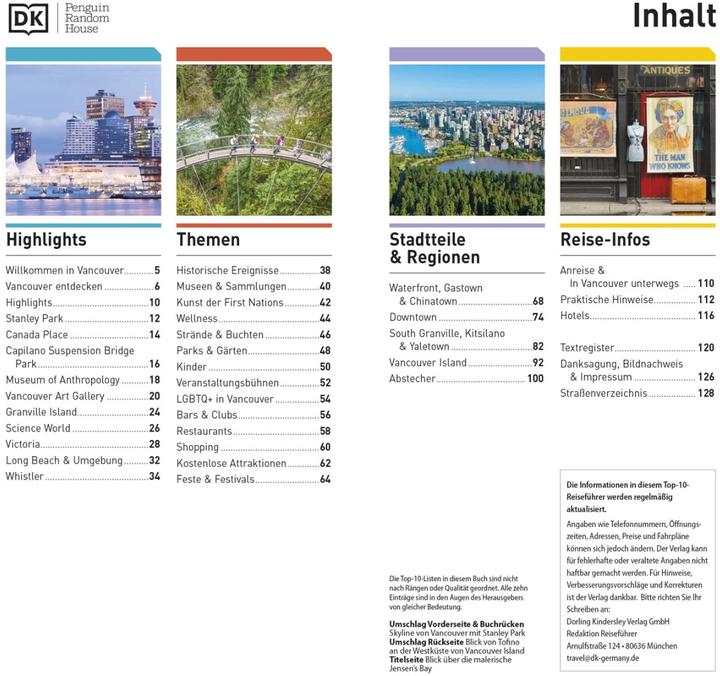 Produktbild Top 10 Reiseführer Vancouver (Deutsch, DK Verlag Reise, 2022)